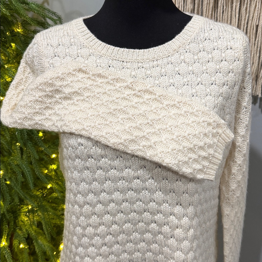Anthropologie * Field Flower Cream Sweater * Wool & Mohair * Size Medium - Picture 4 of 12